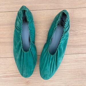 LANVIN teal suede ballet flat / size EU 40 US 9